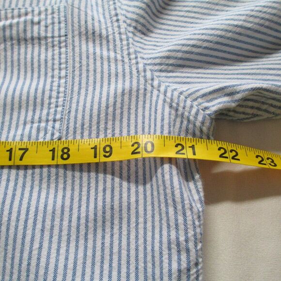 Men's Urban Pipeline Blue and White Striped Button-Down Shirt Size L - Picture 10 of 12